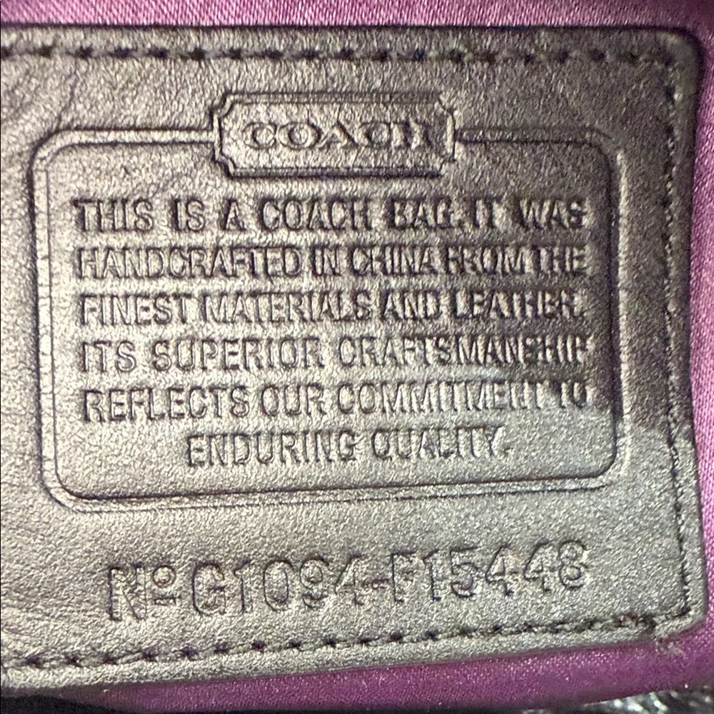 Coach Purple and Black Shoulder Bag-EUC